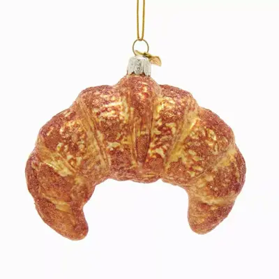 Kurt S. Adler glazen kerstbal croissant 11cm bruin - afbeelding 1