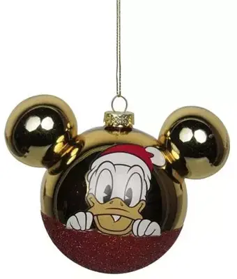 Kurt S. Adler glazen kerstbal Disney Donald Duck hoofd 9cm multi - afbeelding 1