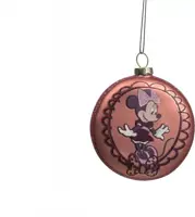 Kurt S. Adler glazen kerstbal Disney Minnie Mouse disk 9cm roze - afbeelding 1