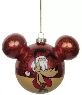 Kurt S. Adler glazen kerstbal Disney Pluto hoofd 9cm multi - afbeelding 1