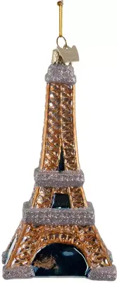 Kurt S. Adler glazen kerstbal eiffeltoren 13cm goud - afbeelding 1