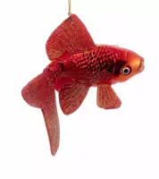 Kurt S. Adler glazen kerstbal goudvis 13cm oranje - afbeelding 1