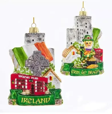Kurt S. Adler glazen kerstbal ierland 13cm multi - afbeelding 1
