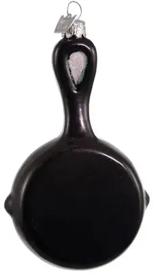 Kurt S. Adler glazen kerstbal koekenpan met ei & bacon 13cm zwart - afbeelding 2