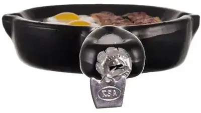 Kurt S. Adler glazen kerstbal koekenpan met ei & bacon 13cm zwart - afbeelding 3