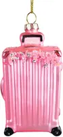 Kurt S. Adler glazen kerstbal koffer 10cm roze - afbeelding 1