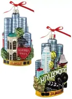 Kurt S. Adler glazen kerstbal los angeles 14cm multi - afbeelding 1