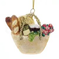 Kurt S. Adler glazen kerstbal luxe picknickmand 14cm multi - afbeelding 1