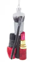 Kurt S. Adler glazen kerstbal make-up set 12.5cm multi - afbeelding 1