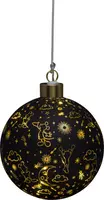 Kurt S. Adler glazen kerstbal met verlichting Disney Mickey Mouse 10cm zwart - afbeelding 1
