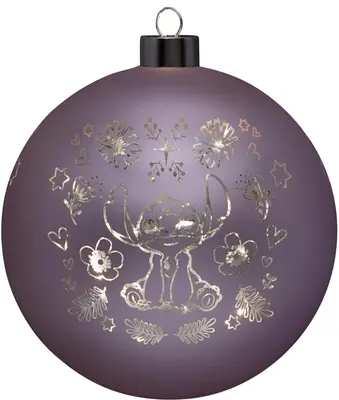 Kurt S. Adler glazen kerstbal met verlichting Disney Stitch 15cm grijs - afbeelding 1