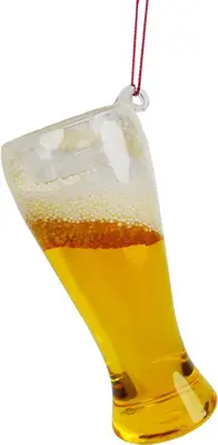 Kurt S. Adler glazen kerstbal pint bier 8.5cm transparant - afbeelding 1