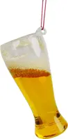 Kurt S. Adler glazen kerstbal pint bier 8.5cm transparant - afbeelding 1