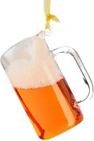 Kurt S. Adler glazen kerstbal pull bier 8cm transparant - afbeelding 1