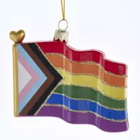 Kurt S. Adler glazen kerstbal regenboogvlag 9cm multi - afbeelding 1