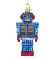 Kurt S. Adler glazen kerstbal robot 7.5cm multi - afbeelding 1