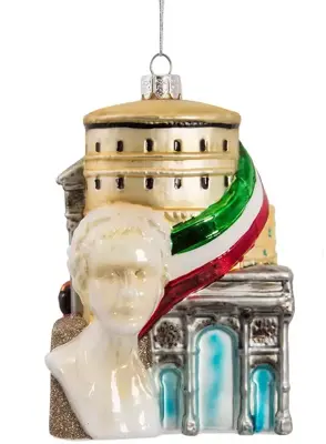 Kurt S. Adler glazen kerstbal rome 13cm multi - afbeelding 2