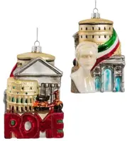 Kurt S. Adler glazen kerstbal rome 13cm multi - afbeelding 1
