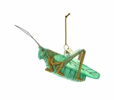 Kurt S. Adler glazen kerstbal sprinkhaan 10cm groen - afbeelding 1