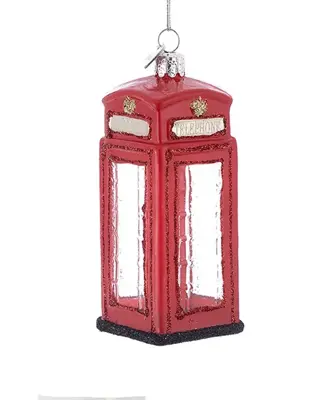 Kurt S. Adler glazen kerstbal telefooncel 10cm rood - afbeelding 1