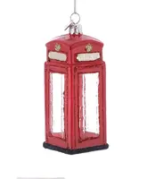Kurt S. Adler glazen kerstbal telefooncel 10cm rood - afbeelding 1