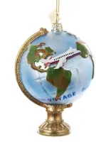 Kurt S. Adler glazen kerstbal wereldbol 12cm multi - afbeelding 1