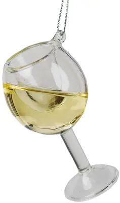 Kurt S. Adler glazen kerstbal witte wijn 8cm transparant  - afbeelding 1