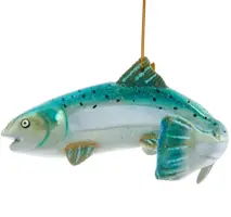 Kurt S. Adler glazen kerstbal zalm 13cm groen - afbeelding 1