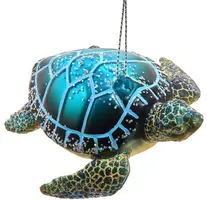 Kurt S. Adler glazen kerstbal zeeschildpad 5cm blauw, groen - afbeelding 1