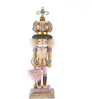 Kurt S. Adler Hollywood notenkraker ballet 35cm roze, goud - afbeelding 1