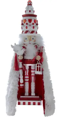 Kurt S. Adler Hollywood notenkraker hartenkoning 49.5cm rood, wit - afbeelding 1
