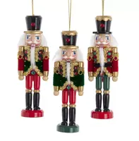 Kurt S. Adler houten kerstbal notenkraker 15cm rood, groen  - afbeelding 1