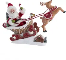 Kurt S. Adler kerstman in peperkoekslee 25cm rood, wit - afbeelding 1