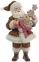 Kurt S. Adler kerstman met peperkoek kerstboom 26cm bruin, wit - afbeelding 1