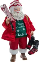 Kurt S. Adler kerstman met skies 30cm multi - afbeelding 1