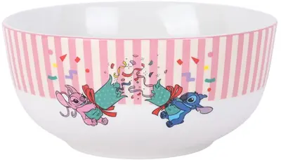 Kurt S. Adler kom keramiek disney stitch & angel 14x6.5cm   - afbeelding 1
