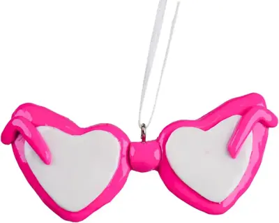 Kurt S. Adler kunststof kerstbal bril 8cm roze - afbeelding 1
