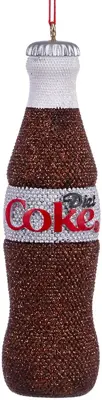 Kurt S. Adler kunststof kerstbal Coca-Cola flesje 11cm zilver - afbeelding 1