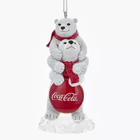 Kurt S. Adler kunststof kerstbal coca-cola ijsberen 9cm wit, rood  kopen?