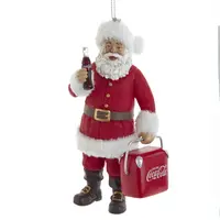 Kurt S. Adler kunststof kerstbal coca-cola kerstman met koelbox 11cm rood, wit  kopen?