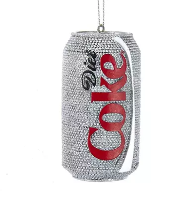 Kurt S. Adler kunststof kerstbal coca-cola light blikje 8cm zilver  - afbeelding 1