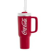 Kurt S. Adler kunststof kerstbal Coca-Cola stanley cup 13cm rood, wit - afbeelding 1