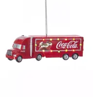 Kurt S. Adler kunststof kerstbal Coca-Cola truck led 13cm rood - afbeelding 1