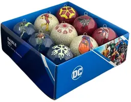 Kurt S. Adler kunststof kerstbal dc comics 6cm multi 9 stuks - afbeelding 1