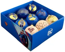 Kurt S. Adler kunststof kerstbal dc comics superman 6cm multi 9 stuks - afbeelding 1