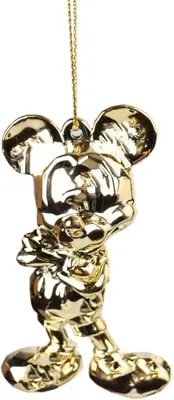 Kurt S. Adler kunststof kerstbal Disney 100 jaar Mickey Mouse 8cm goud - afbeelding 1