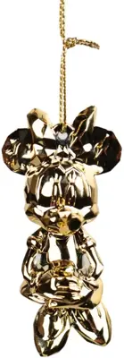 Kurt S. Adler kunststof kerstbal Disney 100 jaar Minnie Mouse 8cm goud - afbeelding 1