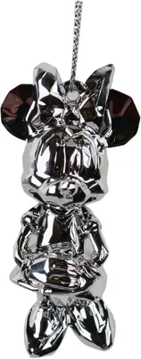 Kurt S. Adler kunststof kerstbal Disney 100 jaar Minnie Mouse 8cm zilver - afbeelding 1
