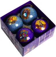 Kurt S. Adler kunststof kerstbal disney aladdin 7.5cm paars, blauw 4 stuks kopen?