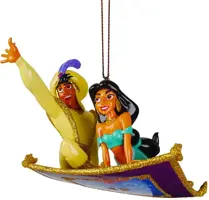 Kurt S. Adler kunststof kerstbal Disney Aladdin & Jasmine 11cm multi - afbeelding 1